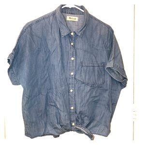 Madewell Size L women’s chambray short sleeve top